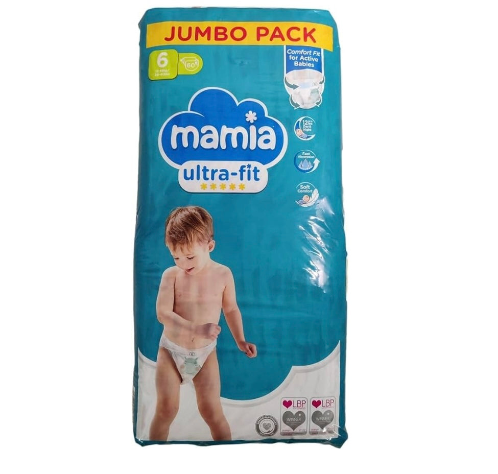 Mamia Size 6 XL Nappies Jumbo 60 Pack – Big Bargains Wholesale