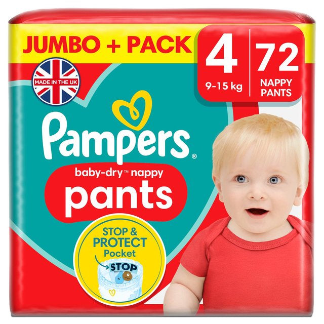Pampers Baby Dry Nappy Pants Size Jumbo Plus Pack 72pcs