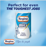 Regina Blitz Household Towels – 12 Triple Layered Rolls, 70 Sheets Per Roll
