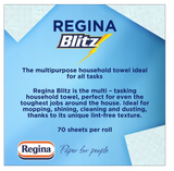 Regina Blitz Household Towels – 12 Triple Layered Rolls, 70 Sheets Per Roll