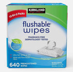 Kirkland Signature Pre-moistened Flushable Wipes, 640 Count