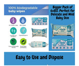 Mamia sensitive wipes fragrance free wipes  pack 6x80