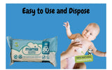 Mamia sensitive wipes fragrance free wipes  pack 6x80