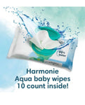 Pampers Premium Protection New Baby Size 1 Monthly Pack + Pampers Harmonie Aqua Baby Wipes