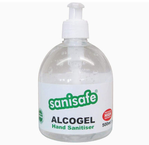 Sanisafe Alcohol Gel Hand Sanitiser AlcoGel 500ml/ Hospital Grade/ Pack of 12