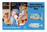 Mamia sensitive wipes fragrance free wipes  pack 6x80