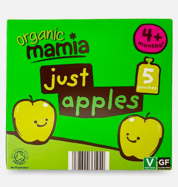 Mamia Organic Baby Food Just Apples Puree Vegan Vegetarian 4+