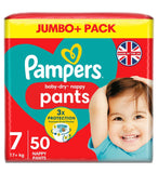 Pampers Baby Dry Nappy Pants Size 7 - Jumbo Plus Pack - 50pcs