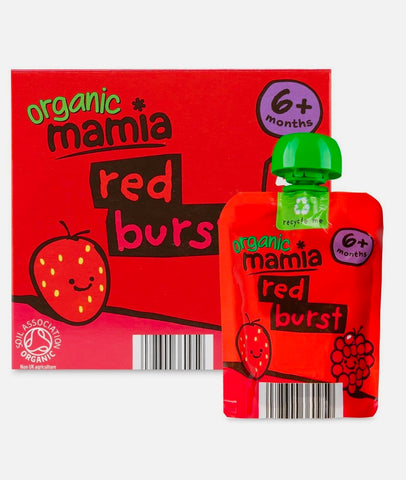 Mamia Organic Red Burst Purée 5x90g Vegan Vegetarian 6+ months