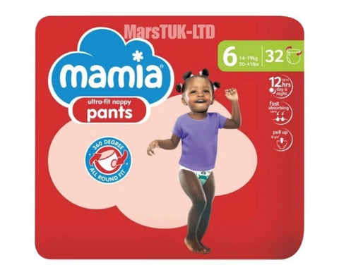 Mamia Ultra-fit XL Nappy Pants 32 Pack/Size 6