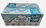 Mamia sensitive wipes fragrance free wipes Bigger pack 6x80