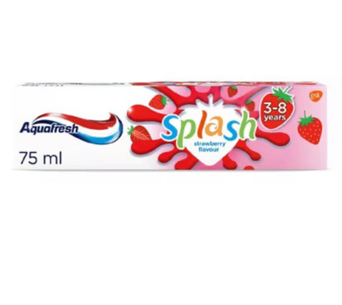 Aquafresh Kids Toothpaste, Splash 3-8 years Strawberry & Mint Flavour 75ml (Pack of 2)