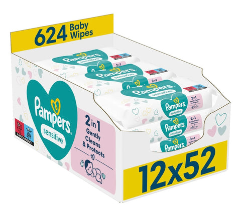 Pampers Baby Wipes Sensitive 12 x 52 per box