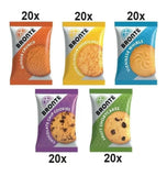 Brontë Biscuits 100 Mini Packs Variety Box (5 different flavors) Traditionally Baked In Scotland