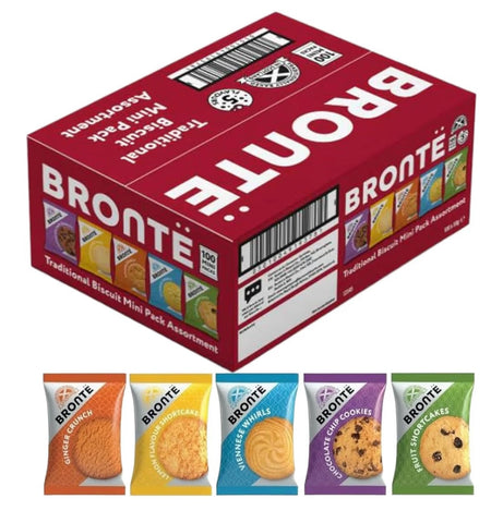 Brontë Biscuits 100 Mini Packs Variety Box (5 different flavors) Traditionally Baked In Scotland