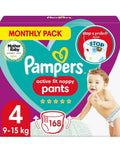 Pampers Pants Active Fit Baby size 4  (9-15 kg) count 168/ monthly pack