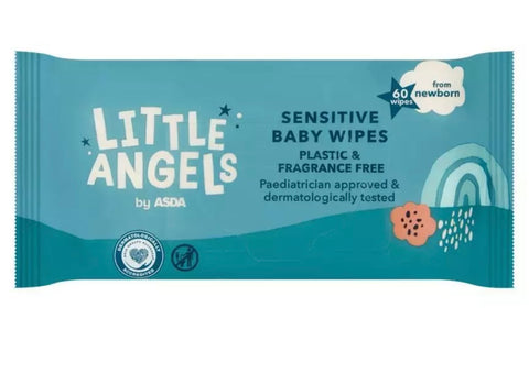 Little Angels Plastic Free Fragrance Free Sensitive Wipes (12x 60