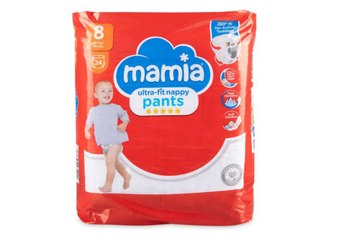 Mamia Ultra-fit Nappy Pants 24 Pack/Size 8