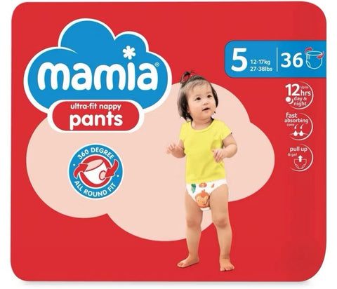 Mamia Ultra- Fit Nappy Pants 36 Pack/Size 5