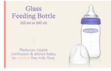Lansinoh glass feeding bottle 240ml with natural wave teat