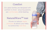 Lansinoh glass feeding bottle 240ml with natural wave teat