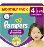 Pampers Baby Premium Protection Size 4 - Monthly Pack - 174pcs