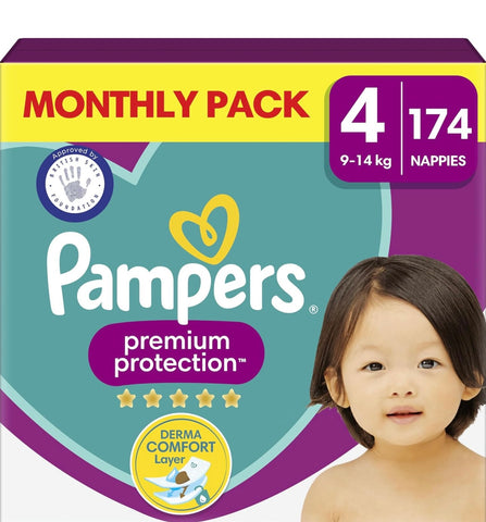 Pampers Baby Premium Protection Size 4 - Monthly Pack - 174pcs