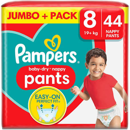 Pampers Baby Dry Nappy Pants Size 8 Jumbo – Big Bargains Wholesale