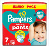 Pampers Baby Dry Nappy Pants Size 7 - Jumbo Pack - 50pcs