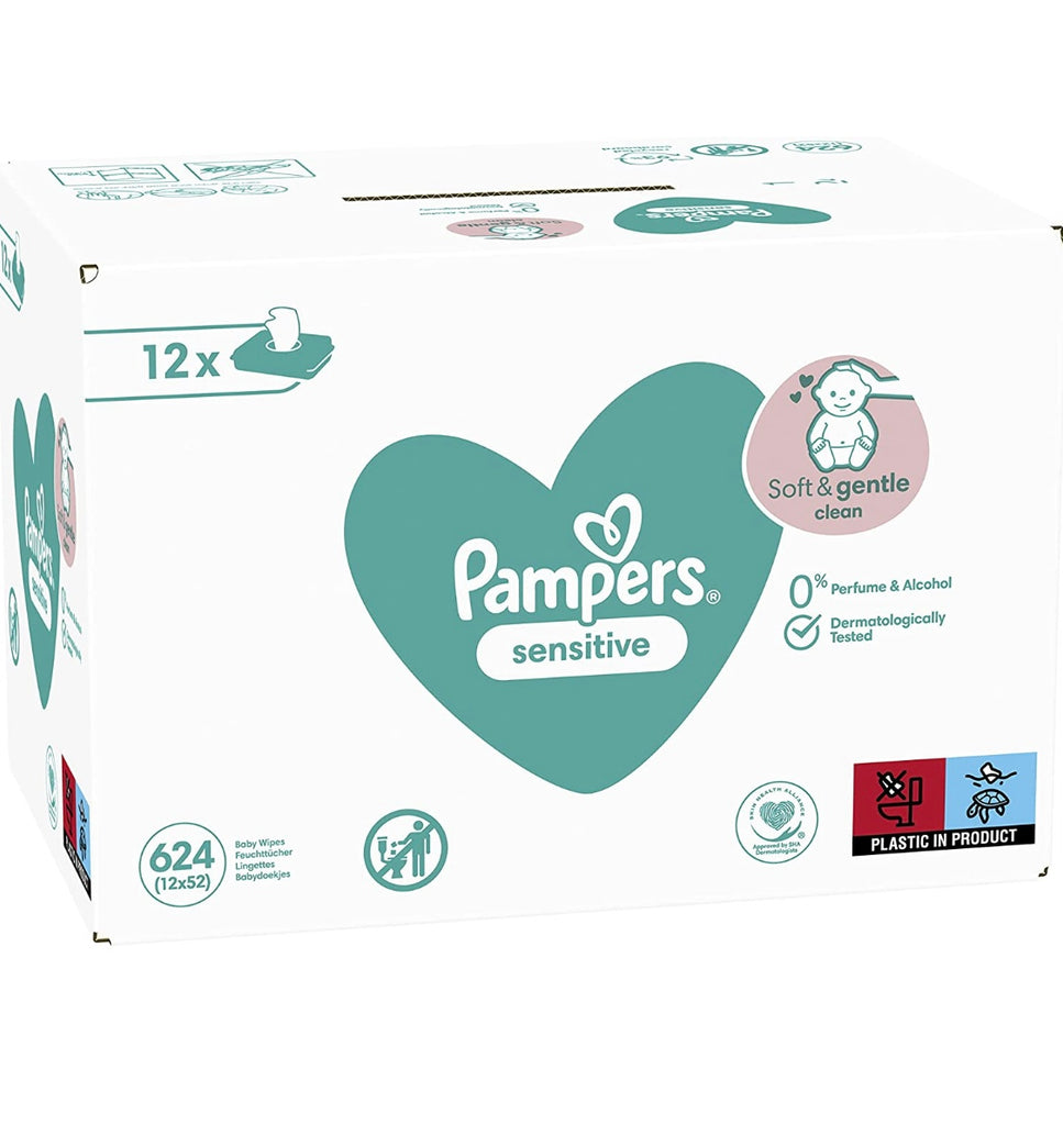 Pampers Lingettes Sensitive, 4 x 52 lingettes : : Bébé et