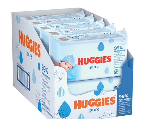 Huggies Pure Baby Wipes Mega Pack (10 x 72 Wipes)