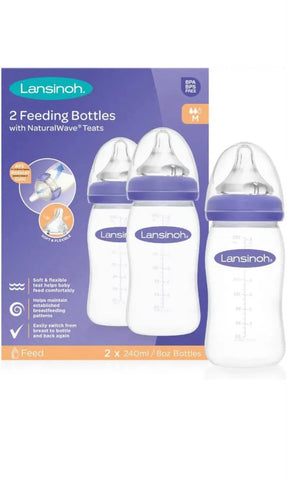 Lansinoh Feeding Bottle 240ml 2Pk